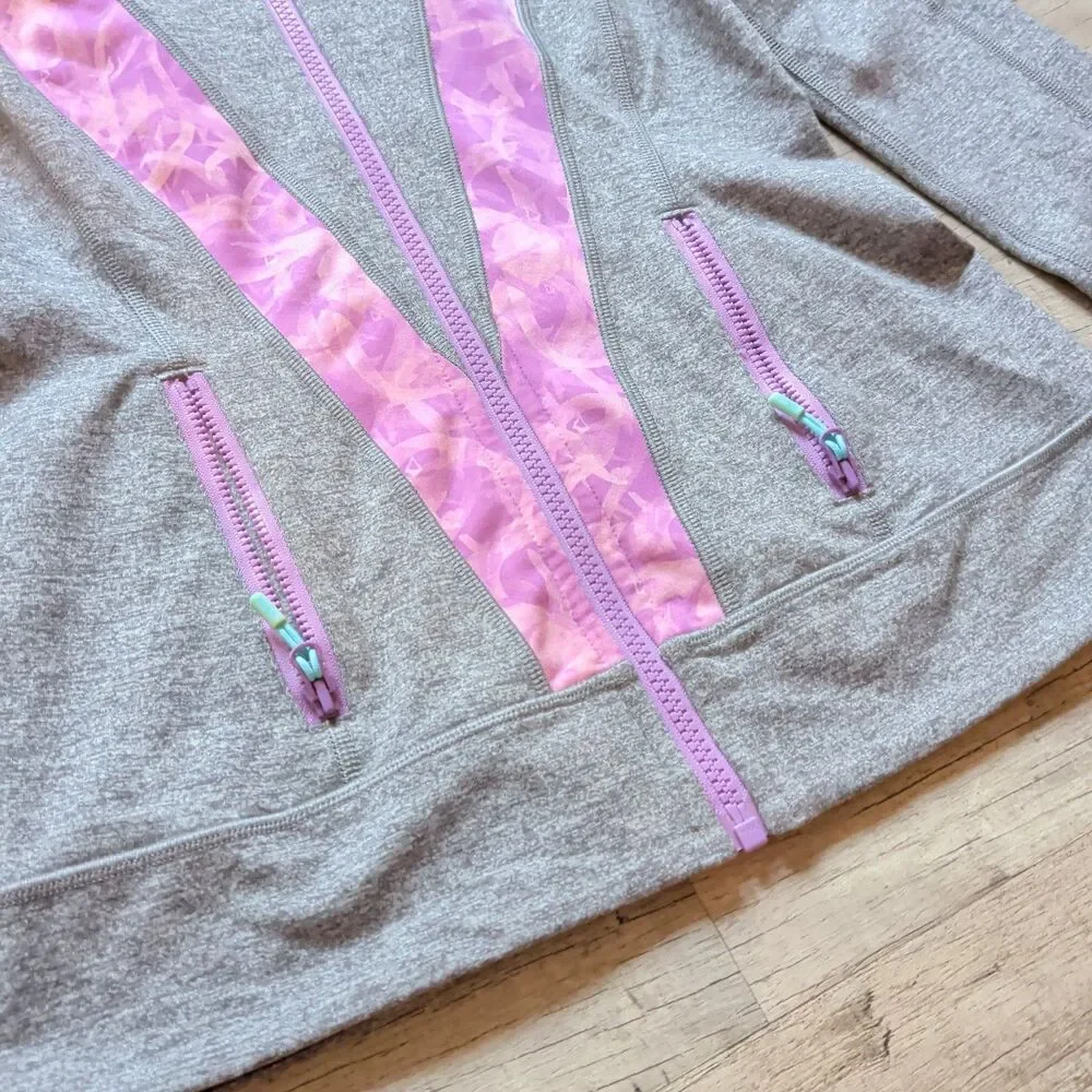 Ivivva By Lululemon Girls size X1 Perfect Your Practice jacket Thumbholes Grey